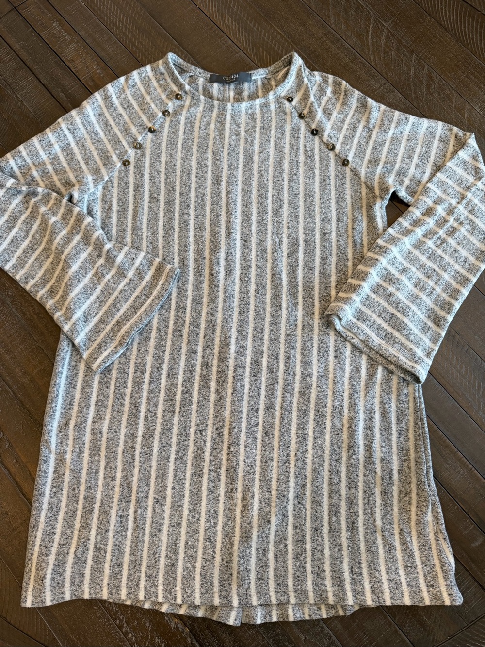 Coin1804 Los Angeles Striped Button Shoulder Tunic Top Size S